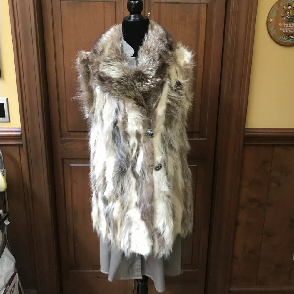 Genuine coyote fur vintage vest